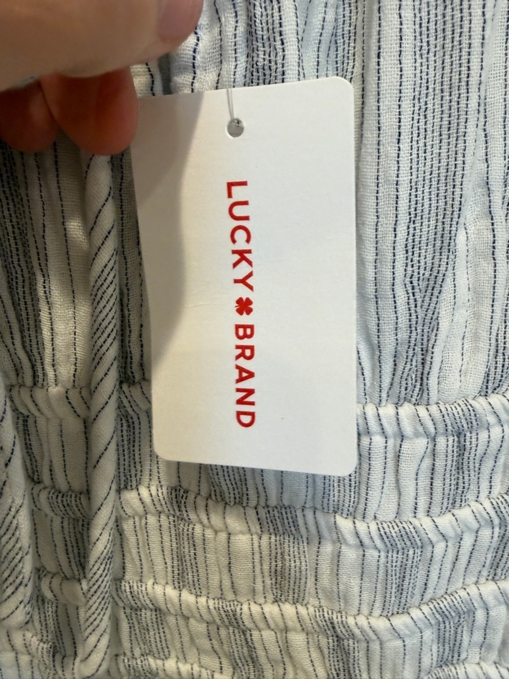 Lucky Brand NWT Striped Gauzy Jumpsuit Light Gray Striped Wide-Leg Jumps XXL - Picture 6 of 7